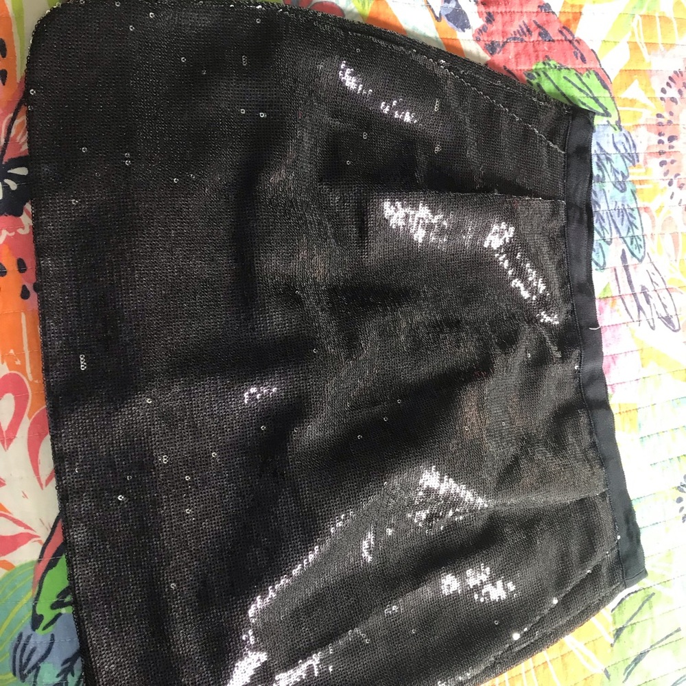 Sequined navy j crew mini skirt